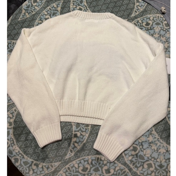 Grayson Threads USA Cropped Knit Sweater Cream White Red Blue Stars Mens Medium - Picture 2 of 3